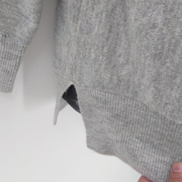 MAGASCHONI Sz M MockNeck Sweater Knit Gray Pullover Vented Oversized Fall Winter - Picture 6 of 12